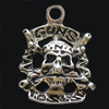 Pendant, Zinc Alloy Jewelry Findings, Lead-free, Skeleton 16x22mm, Sold by Bag