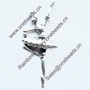 Pendant, Zinc Alloy Jewelry Findings, Lead-free, 23x72mm, Sold by Bag