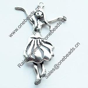 Pendant, Zinc Alloy Jewelry Findings, Lead-free, 20x58mm, Sold by Bag