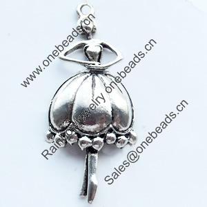 Pendant, Zinc Alloy Jewelry Findings, Lead-free, 23x54mm, Sold by Bag