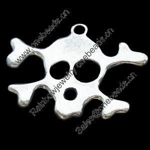 Pendant, Zinc Alloy Jewelry Findings, Lead-free, Skeleton 24x20mm, Sold by Bag