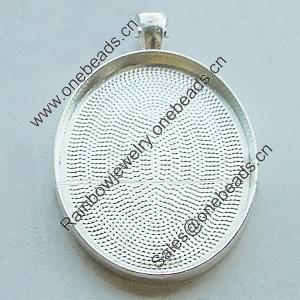 Zinc Alloy Pendant Settings, Lead-free, Outside diameter:33x50mm, Interior diameter:30x40mm, Sold by Bag