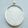 Zinc Alloy Pendant Settings, Lead-free, Outside diameter:33x50mm, Interior diameter:30x40mm, Sold by Bag