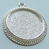 Zinc Alloy Pendant Settings, Lead-free, Outside diameter:39x44mm, Interior diameter:30mm, Sold by Bag