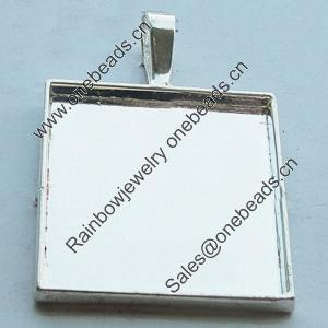 Zinc Alloy Pendant Settings, Lead-free, Outside diameter:27x37mm, Interior diameter:25mm, Sold by Bag
