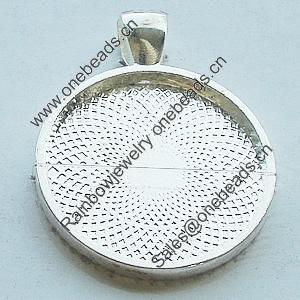 Zinc Alloy Pendant Settings, Lead-free, Outside diameter:28x36mm, Interior diameter:25mm, Sold by Bag