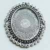 Zinc Alloy Cabochons Settings, Lead-free, Outside diameter:35x43mm, Interior diameter:22x30mm, Sold by Bag