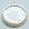 Zinc Alloy Pendant Settings, Lead-free, Outside diameter:32x36mm, Interior diameter:24.5mm, Sold by Bag
