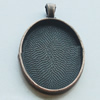 Zinc Alloy Pendant Settings, Lead-free, Outside diameter:25x39mm, Interior diameter:22x30mm, Sold by Bag