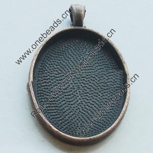 Zinc Alloy Pendant Settings, Lead-free, Outside diameter:25x39mm, Interior diameter:22x30mm, Sold by Bag