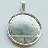 Zinc Alloy Pendant Settings, Lead-free, Outside diameter:27x39mm, Interior diameter:25mm, Sold by Bag