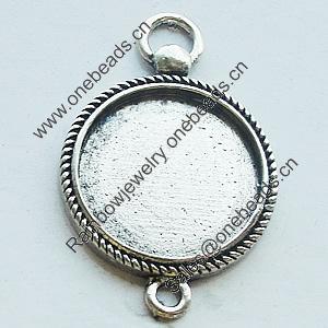 Zinc Alloy Pendant Settings, Lead-free, Outside diameter:24x38mm, Interior diameter:20mm, Sold by Bag