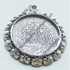 Zinc Alloy Pendant Settings, Lead-free, Outside diameter:27x31mm, Interior diameter:20mm, Sold by Bag