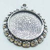 Zinc Alloy Pendant Settings, Lead-free, Outside diameter:27x31mm, Interior diameter:20mm, Sold by Bag