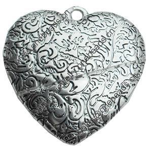 CCB Plastic Pendant, Jewelry Findings, Heart, 37x42mm, Sold by Bag