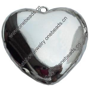 CCB Plastic Pendant, Jewelry Findings, Heart, 64.5x64.5x21mm, Sold by Bag