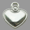 CCB Plastic Pendant, Jewelry findings, Heart 18x23mm, Sold by Bag