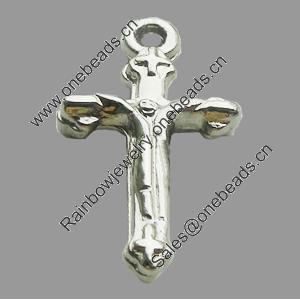 CCB Plastic Pendant, Jewelry findings, Cross 12x20mm, Sold by Bag