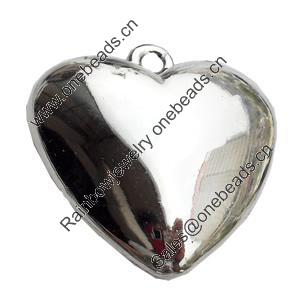 CCB Plastic Pendant, Jewelry Findings, Heart, 31x32mm, Sold by Bag
