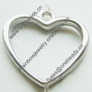 CCB Plastic Pendant, Jewelry findings, Heart 20x20mm, Sold by Bag