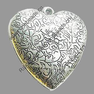 CCB Plastic Pendant, Jewelry findings, Heart 47x50x10mm, Sold by Bag  