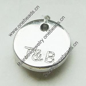 CCB Plastic Pendant, Jewelry findings, Flat Round 12x12mm, Sold by Bag  