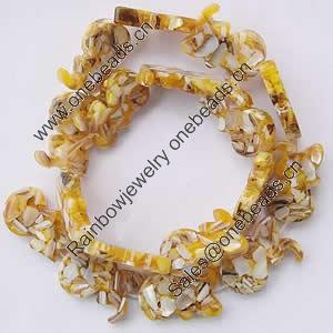 Leaf Shell Beads, 22x15x5mm, Hole:Approx 1mm, Sold per 15-Inch Strand