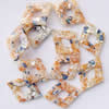 Leaf Shell Beads, Diamond, 38x29x4mm, Hole:Approx 1mm, Sold per 16-Inch Strand