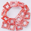 Leaf Shell Beads, Square, 25x25x3mm, Hole:Approx 1mm, Sold per 14.5-Inch Strand