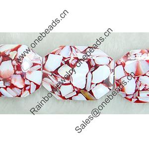 Leaf Shell Beads, Rectangle, 40x30x8mm, Sold per 16-Inch Strand