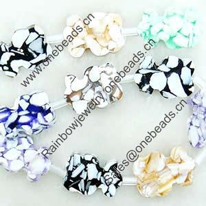 Leaf Shell Beads, Animal, 25x18mm, Sold per 16-Inch Strand
