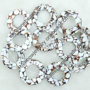 Leaf Shell Beads, Donut, 20x20mm, Sold per 16-Inch Strand