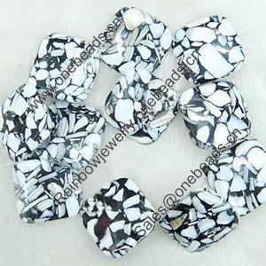 Leaf Shell Beads, Diamond, 30x30mm, Sold per 16-Inch Strand