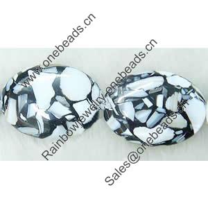 Leaf Shell Beads, Oval, 40x30mm, Sold per 16-Inch Strand