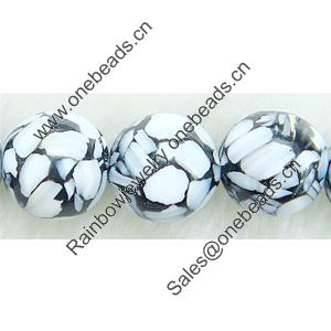 Leaf Shell Beads, Round, 24mm, Sold per 16-Inch Strand