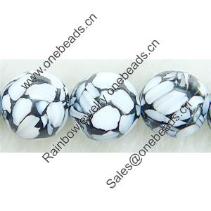 Leaf Shell Beads, Round, 12mm, Sold per 16-Inch Strand