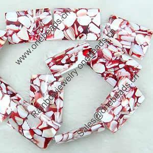 Leaf Shell Beads, Rectangle, 16x12mm, Sold per 16-Inch Strand