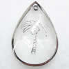 Inner Picture Acrylic Pendant, Teardrop, 23x34x7.5mm, Hole:Approx 2mm, Sold by PC