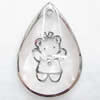 Inner Picture Acrylic Pendant, Teardrop, 23x34x7.5mm, Hole:Approx 2mm, Sold by PC