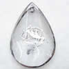 Inner Picture Acrylic Pendant, Teardrop, 23x34x7.5mm, Hole:Approx 2mm, Sold by PC