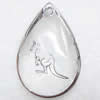 Inner Picture Acrylic Pendant, Teardrop, 23x34x7.5mm, Hole:Approx 2mm, Sold by PC