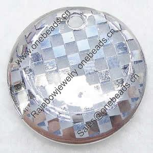 Inner Picture Acrylic Pendant, Flat round, 24.5x4mm, Hole:Approx 2.5mm, Sold by PC