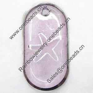 Inner Picture Acrylic Pendant, Rectangle, 13x24x4mm, Hole:Approx 2mm, Sold by PC