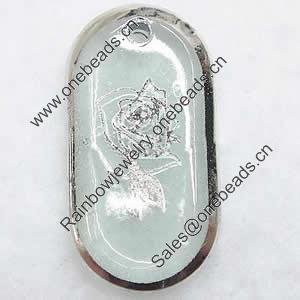 Inner Picture Acrylic Pendant, Rectangle, 13x24x4mm, Hole:Approx 2mm, Sold by PC