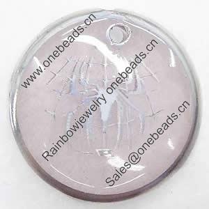 Inner Picture Acrylic Pendant, Flat round, 21x4mm, Hole:Approx 2mm, Sold by PC