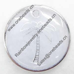 Inner Picture Acrylic Pendant, Flat round, 21x4mm, Hole:Approx 2mm, Sold by PC