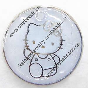 Inner Picture Acrylic Pendant, Flat round, 21x4mm, Hole:Approx 2mm, Sold by PC