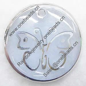 Inner Picture Acrylic Pendant, Flat round, 21x4mm, Hole:Approx 2mm, Sold by PC