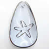 Inner Picture Acrylic Pendant, Teardrop, 17x28x6.5mm, Hole:Approx 2mm, Sold by PC