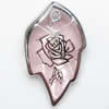 Inner Picture Acrylic Pendant, Leaf, 15x25x6mm, Hole:Approx 2mm, Sold by PC